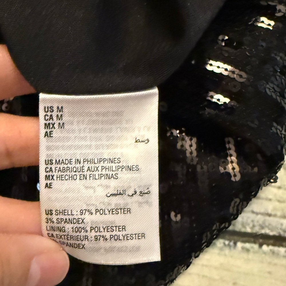 NWT INC black sequins pull on side zipper formal concert party pants. M - Picture 8 of 8